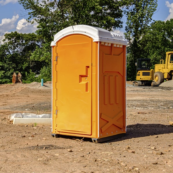 how often are the porta potties cleaned and serviced during a rental period in Oaks